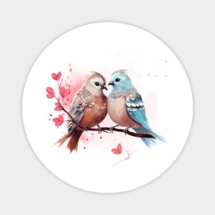 Valentine Kissing Quail Bird Couple Magnet
